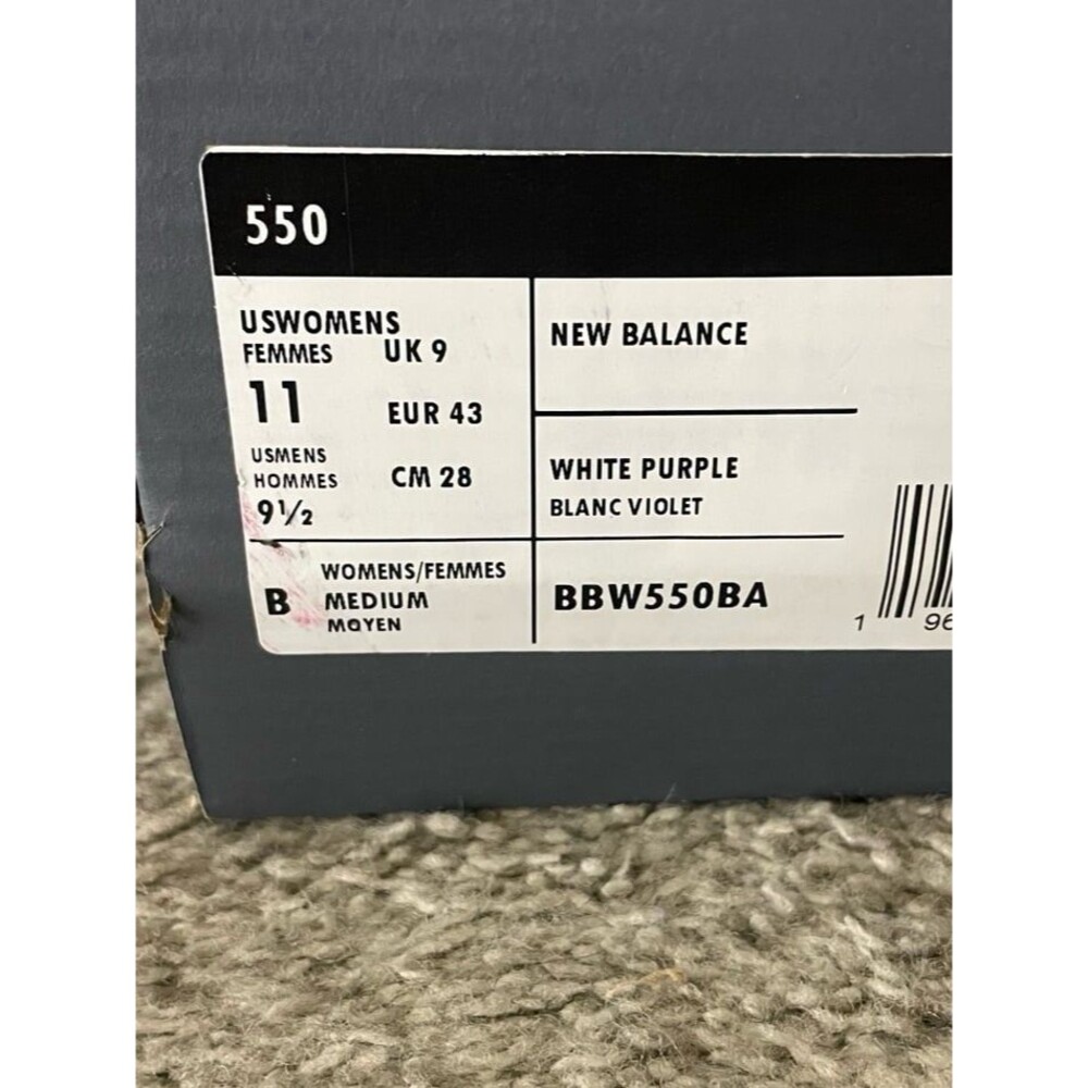 New Balance 550 White Dark Mercury Size Men’s 9.5 (BRAND NEW WITH BOX) - Picture 2 of 7